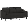Canapé 3 places - Maison Exclusive - Tissu 100% polyester - Cadre métal - Noir