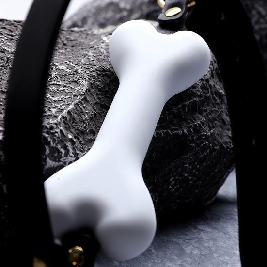 Adjustable Silicone Gag Bondage Mouth Gag, Dog Bone Breathable Ball with Strap Face Shape for Couples, Adult BDSM Role Play Toy And Couple Games