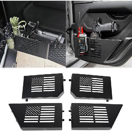 Door Pockets Storage Compatible With 2007-2018 Jeep Wrangler JK JKU 4 Door Metal Side Ert Organizer Box Replace Sagging Net