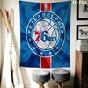 Sixers Logo Blue Background Bedding 1 Duvet Cover 2 Pillowcase Without Core Christmas Birthday Gift Duvet Cover And Pillowcase
