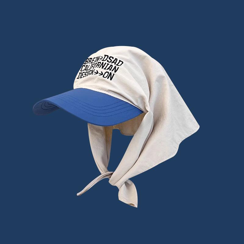 Pañuelo con Correa Coreano Gorra para Mujer Primavera y Verano Parasol Protección Solar Cuadros Hip Hop Pastoral Triangular Headwear Visera