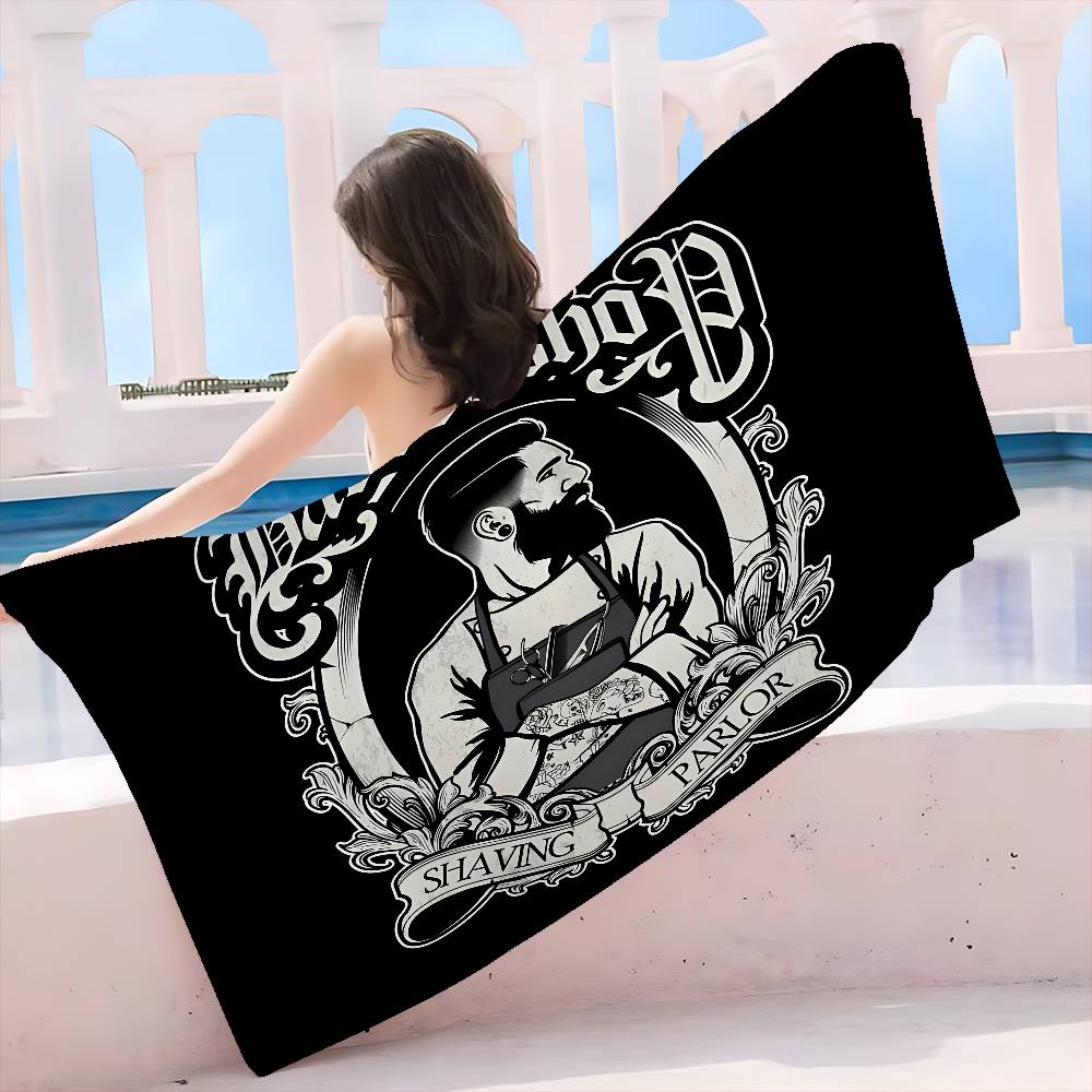 Vintage Sign Expert Barber Shop Big Microfiber Beach Towels Quick Dry Towel Sand Towels Pool Towel for Travel Swim Pool Yoga