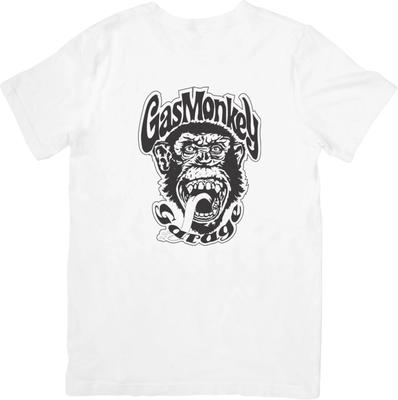 Gas Monkey Music Vestibilità Unisex per Uomo e Donna T-Shirt in Cotone di Qualità Bianca.
