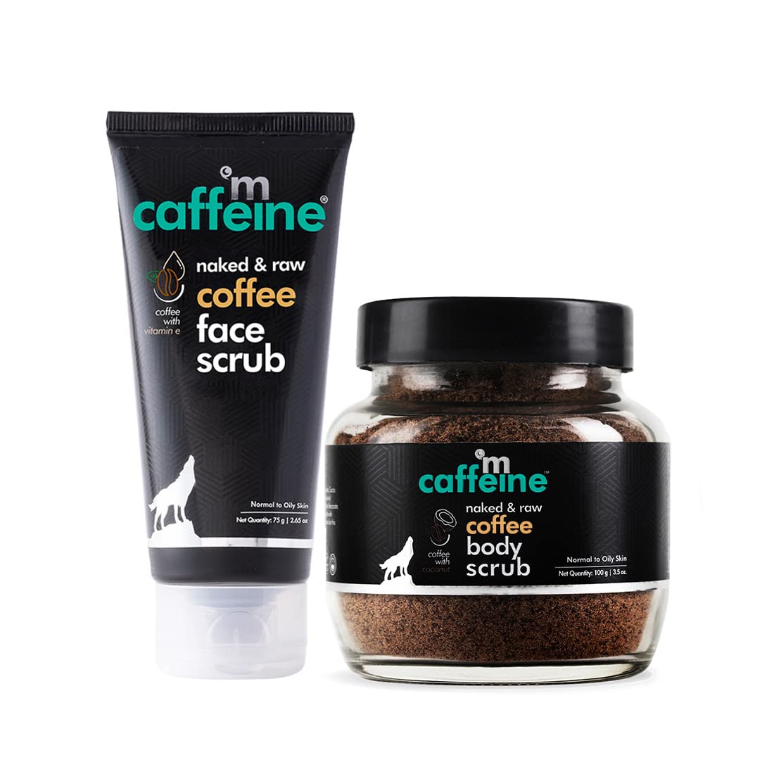 mCaffeine Coffee Face Scrub  75G & Body Scrub  100G Combo  Pack of 2 Exfoliating Tan Removal Kit
