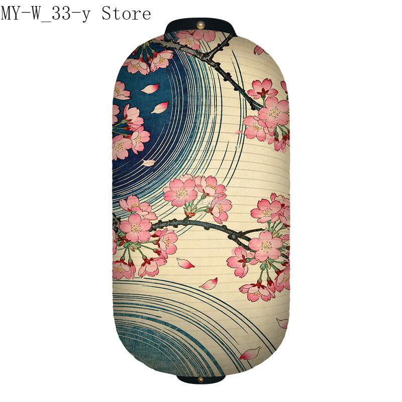 25x50cm Japanese-style Cherry Blossoms Cloth Lantern Ukiyo-e Traditional Printed Lantern Izakaya Cuisine Wedding Party Decor