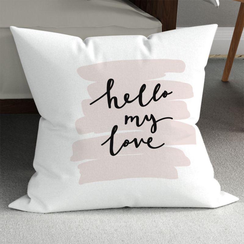 Romantic Couple Wedding Decorative Sofa Pillows: Minimalist Double-Sided Printed Square Pillow Covers (Includes Pillow Insert)