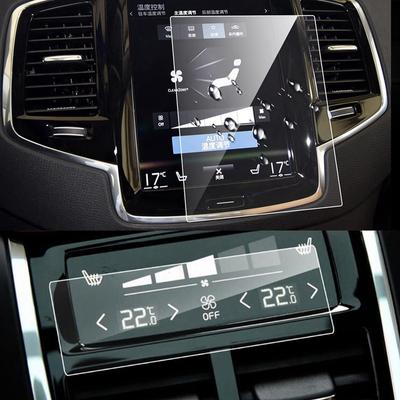 2 PCS For Volvo XC40 XC60 XC90 V90 V60 2016- Car GPS Navigation Screen Film + Rear Climate A/C Screen Tempered Film