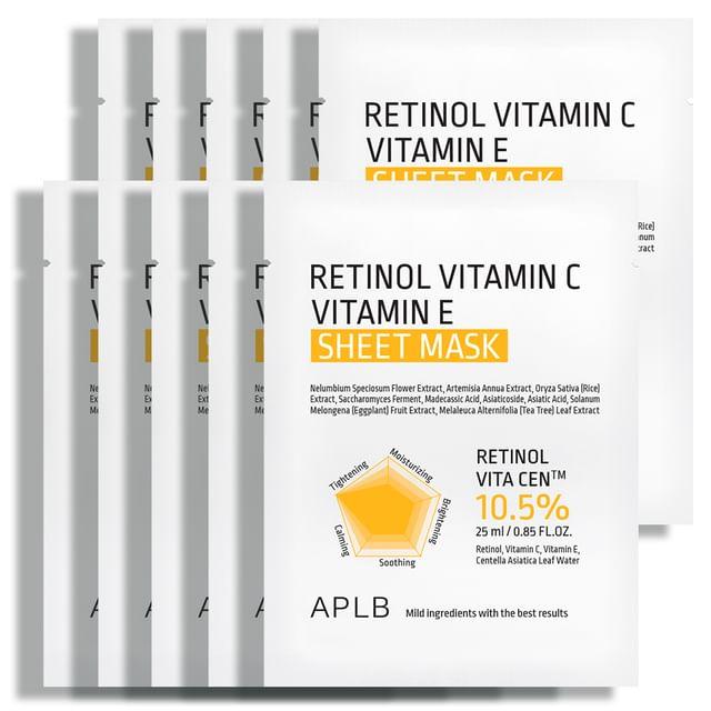 

APLB - Retinol Vitamin C Vitamin E Sheet Mask Set 25ml x 10 Sheets