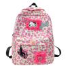 Joli Sac à Dos Cartoon Imprimé Léopard Kt Mignon Rose Grande Capacité Sac d'École Étudiant Y2K Coréen Décontracté Oxford