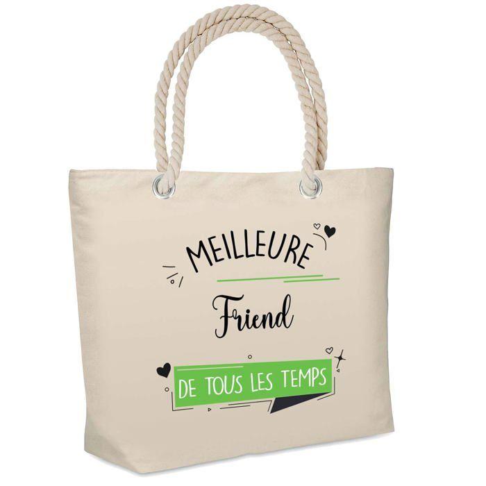 Sac de plage - PLANETEE - isotherme Friend - Coton imprimé en France - Grande contenance - Anses solides
