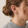Stainless Steel Gold Plated Hoop Stud Earrings Sets with Zircon Star Leaf Shapes for Women Hypoallergenic Jewelry