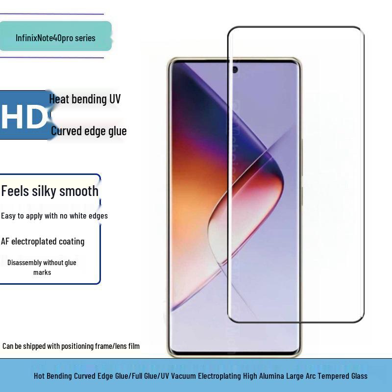 Infinix Note40 Pro+ Curved Tempered Glass Screen Protector with UV Edge Privacy Film