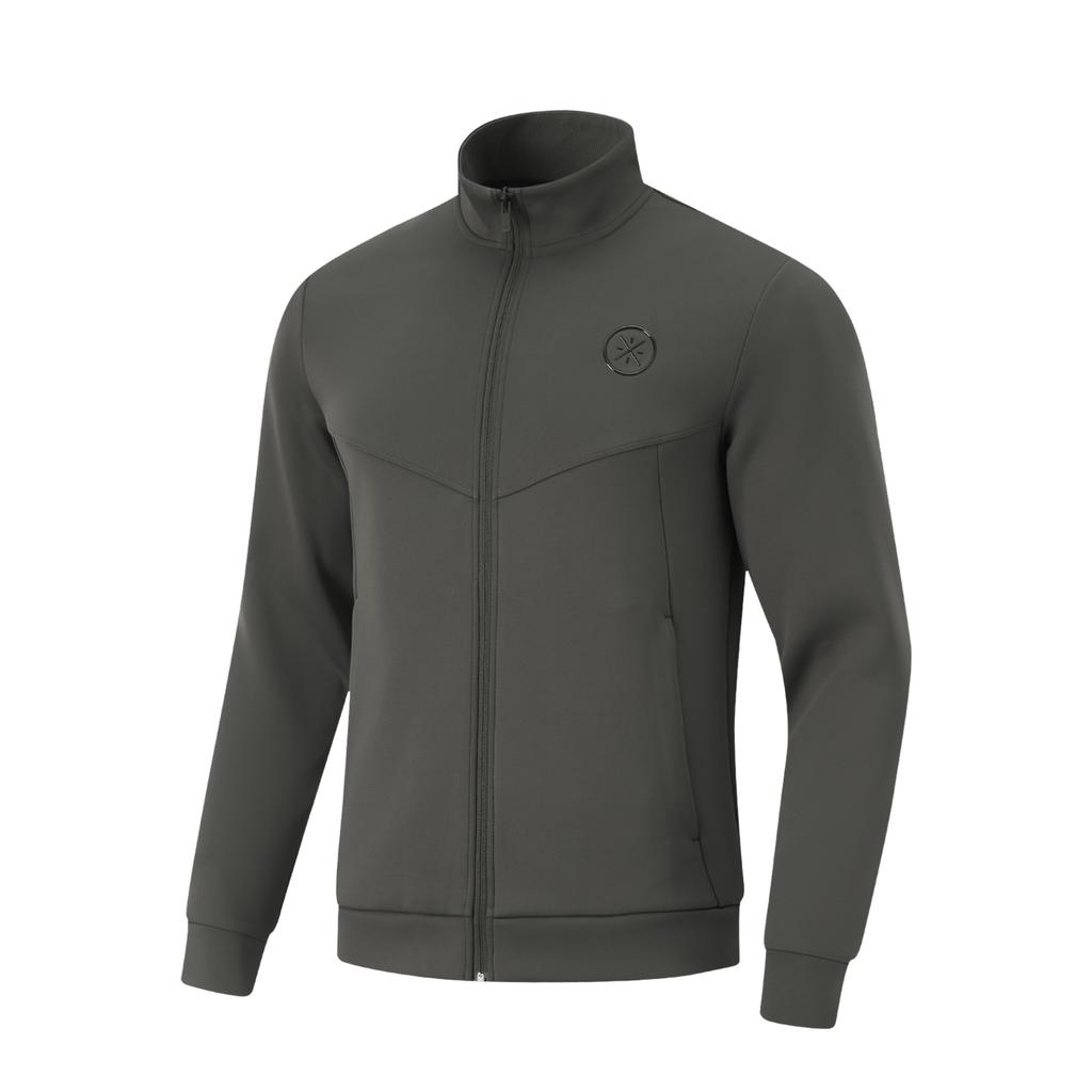 Li Ning Wade Series Sports Casual Simple Solid Color Stand Collar Sweatshirt Men sweatshirt Graphite-Grey AWDUC33-1