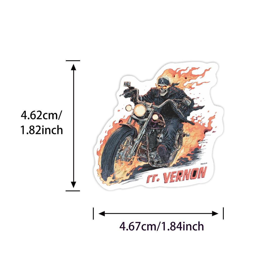 50PCS Retro Horror Skull Stickers for Motorcycle, Notebook, Luggage, Skateboard, and Water Cup - Waterproof Decals