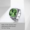 Retro European American Style Men'S Stainless Steel Ring, Fashionable Simple Creative Design, Synthetic Faux Gemstone,