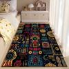 Colorful Ethnic Geometric Pattern Carpet with Abstract Tribal Design Suitable for Use As an Anti-slip for Living Room Bedroom Sofas