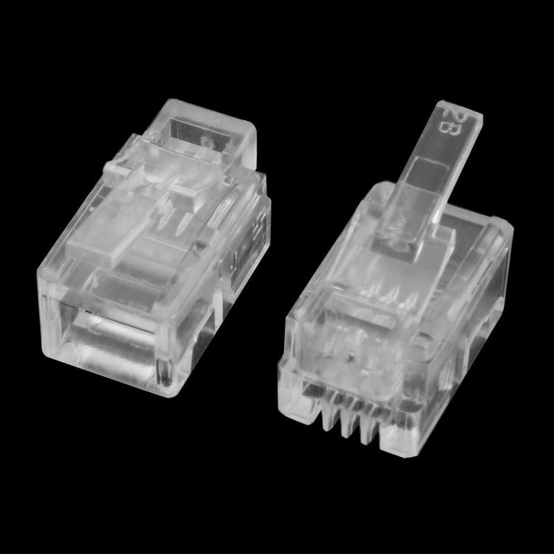 4P4C RJ9 Telephone Handset Connector 4-Core Audio Connector 4-wire Plug Gold-Plated Copper Chip Crystal Heads 50pcs 100pcs