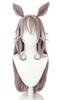 Wonder Acute Cosplay Wig, Ash Pink and White Mix, Perfect for Costumes, Halloween Events, and Photoshoots (Body, Ears, and Tail)