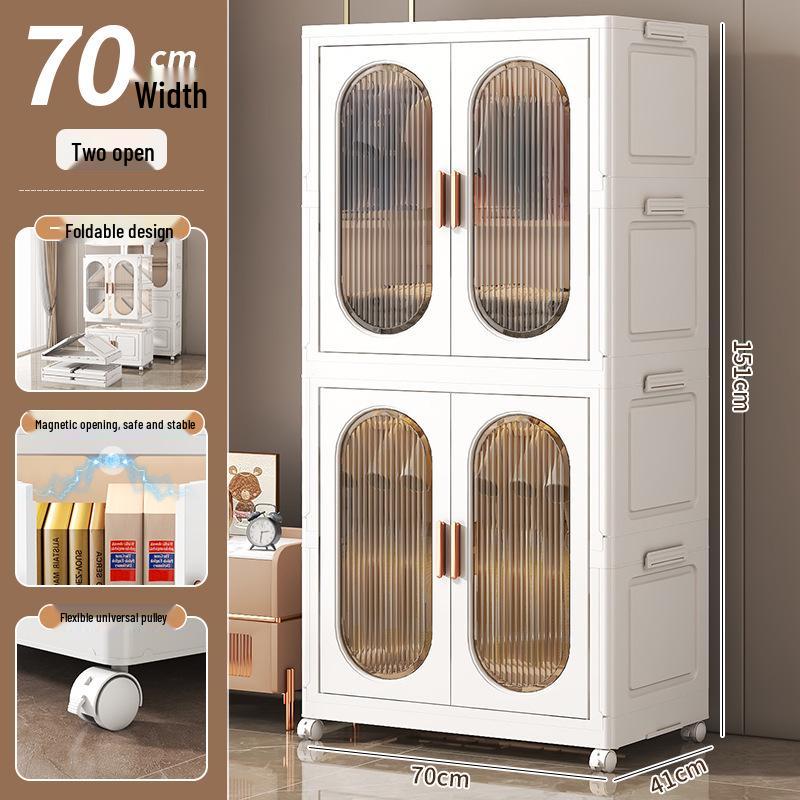 No-Installation Child's Wardrobe: Durable, Multi-Layer Folding Storage Cabinet