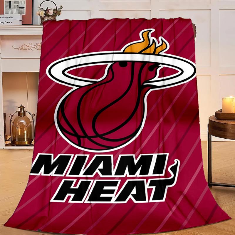 Heat Miami Team Spirit Blanket Flannel Throw for Sofa, Travel, Camping, Livingroom, Office, Chair and Bed Soft and Warm Holiday gifts