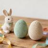 Dekorative påskeegg Håndvevde Pastell Strikkede Påskeegg 2,36 Tommer Gjenbrukbare Vårdekorasjoner for DIY Kurver Pynt Borddekorasjon