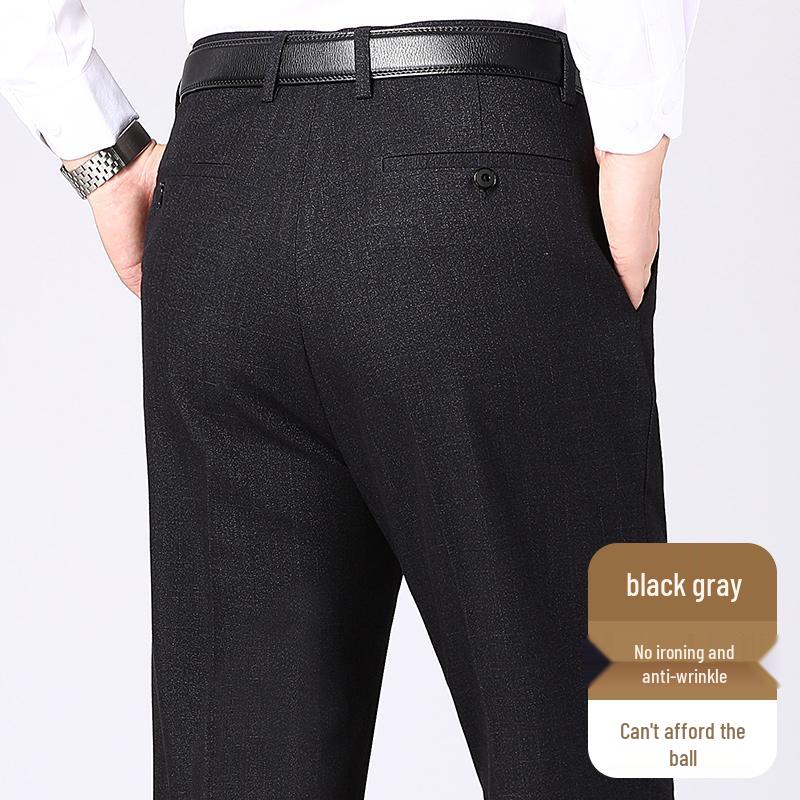 

Мужские повседневные брюки на флисовой подкладке Hengyuanxiang - Осень/Зима, Свободный крой для среднего и пожилого возраста 36 Waist 97cm