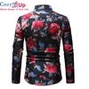 Cozy Up Shirt Men New Fashion Personality Print Long Sleeve Shirts Mens Casual Plus Size Flower Beach Hawaiian Shirt