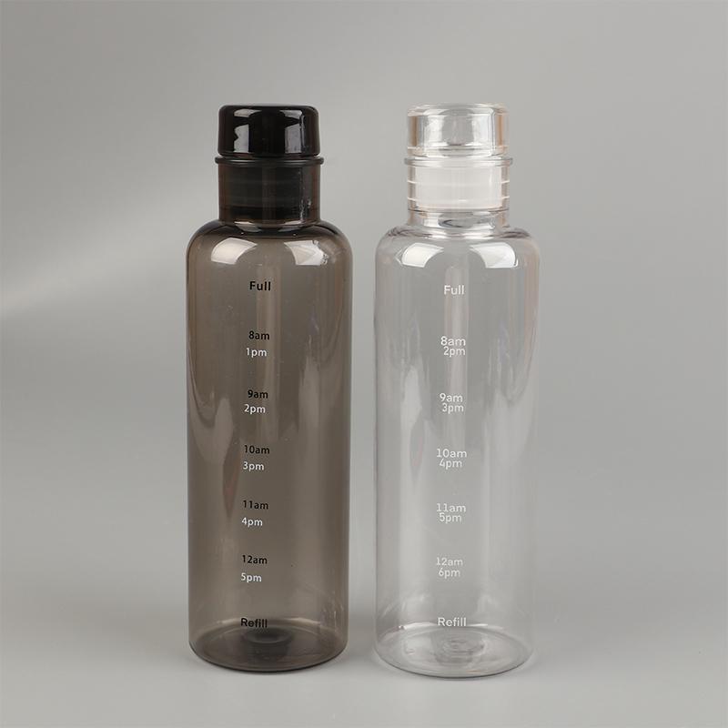 Transparent With Time Scale Water Bottle Large Capacity Leakproof Drink Bottle Drop-Resistant Drink Cup For Sport Travel