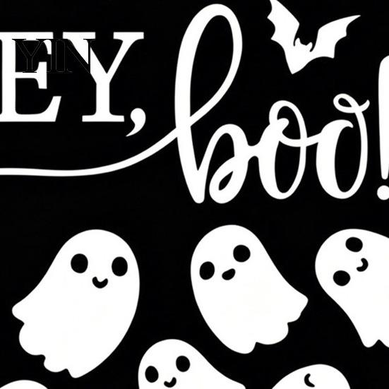Spooky Party Decorations Halloween Hanging Door Sign, Wooden Front Hanger Wreath, Cute Holiday Decoration Ghost Welcome Sign for Porch Wall