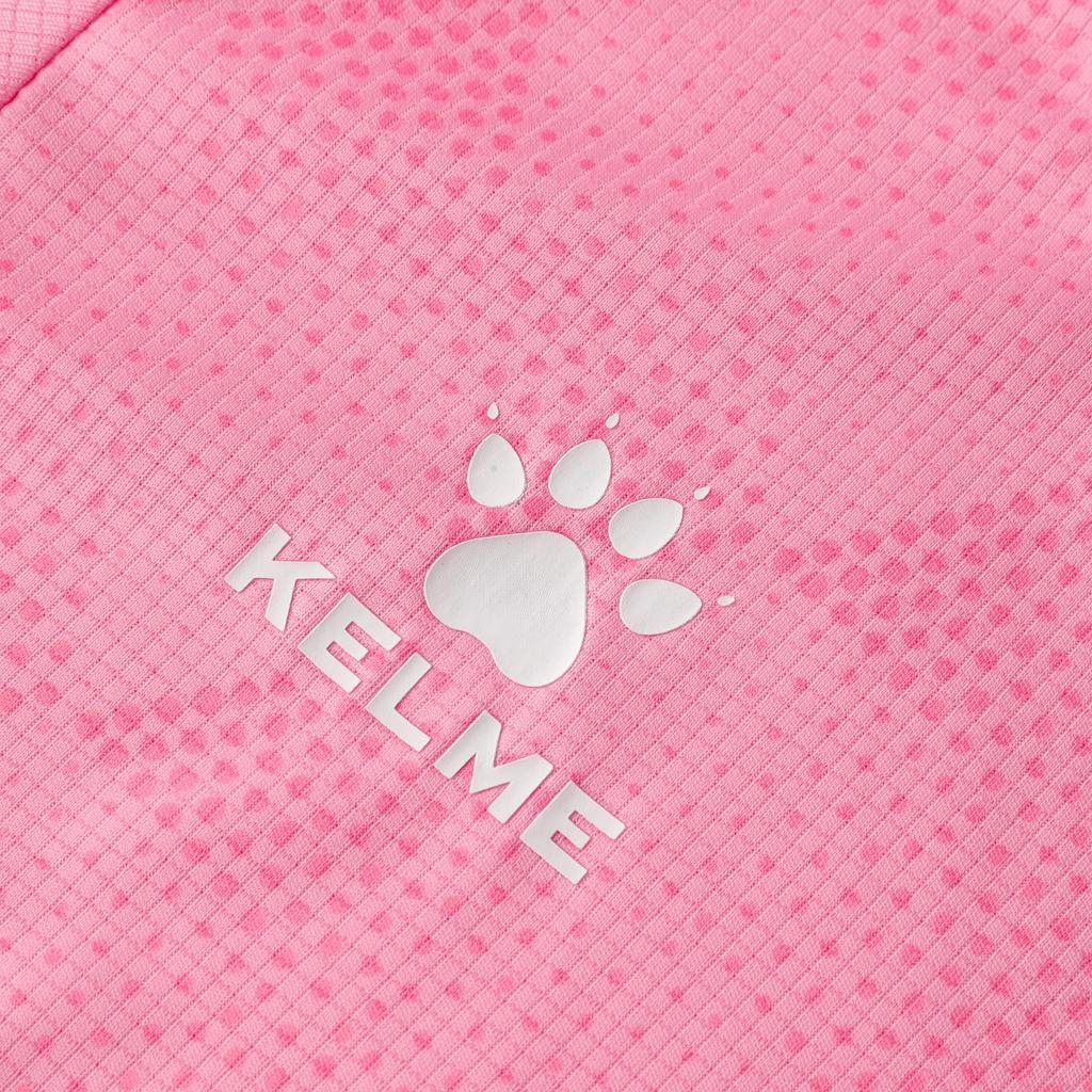 Kelme Junior Soccer Training Wear, Quick-Drying, Breathable, Short Sleeve and Shorts Set (Pink, Size 160cm)