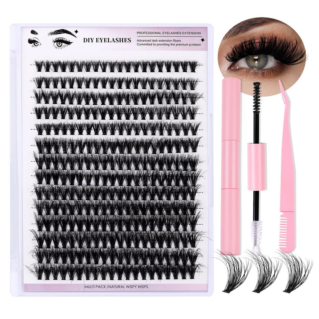 Dickes Frittiertes Haar Einzelner Cluster Falsche Wimpern Set DIY Große Kapazität Segmentierte Grafting Falsche Wimpern