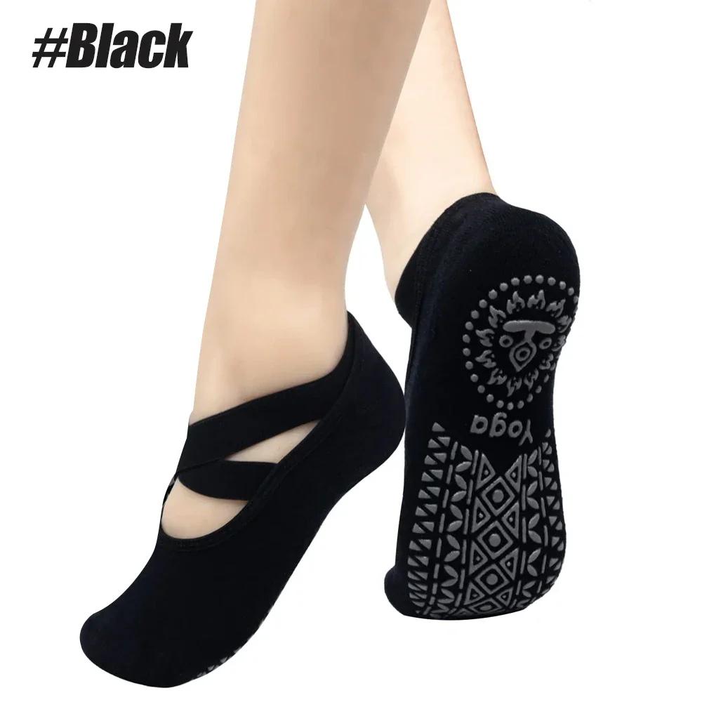 Non Slip Yoga Socks For Women With Straps Ballet Barre Dance Pilates Workout Anti Skid Grip