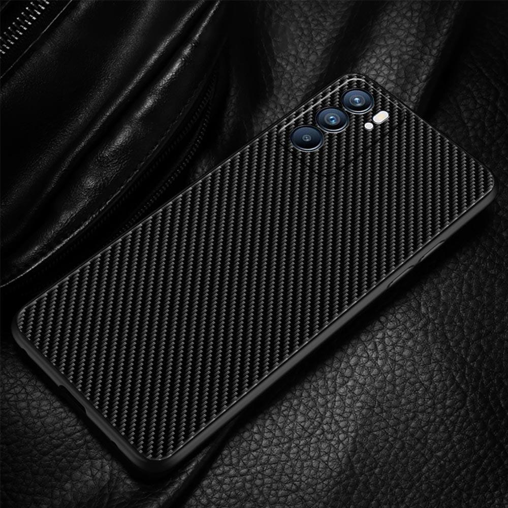 Carbon Fiber Case For Oppo Find X6 Pro X5 A54 A53 A52 A9 2020 A15 A95 A17 A16 A76 A74 A57 Reno7 Reno6 Pro Plus 5G Black Cover