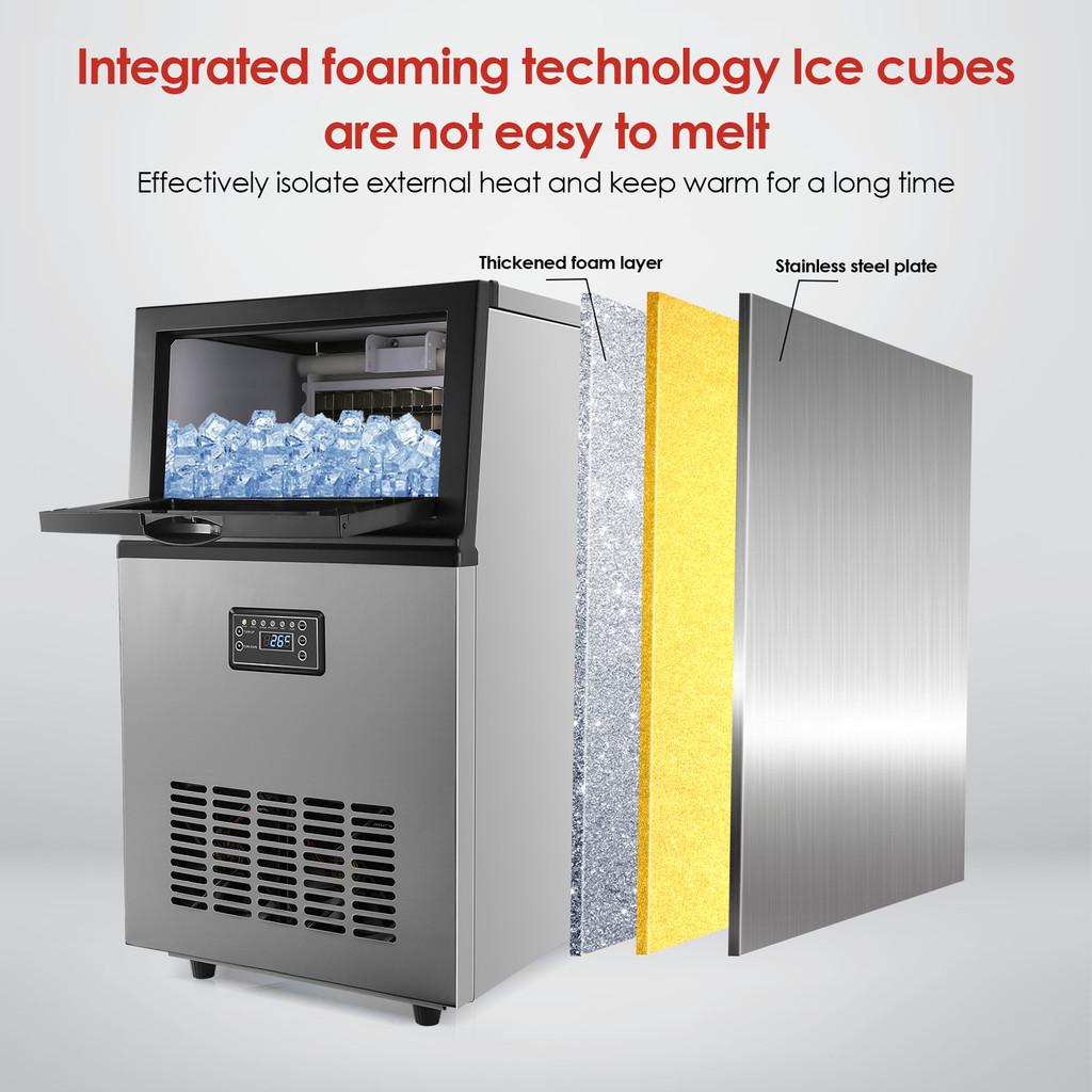 250W Commercial Electric Ice Maker 30L Large Capacity Stainless Steel Ice Making Machine Kitchen Cube Ice Maker