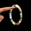 Authentic Hetian Jade Multi-Color Drum Bead Women's Bracelet - New Chinese Style Gift