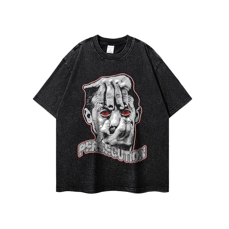 Oversized Vintage Hip Hop Tee Unisex Loose Fit Cotton T-Shirt Streetwear Casual Daily Wear
