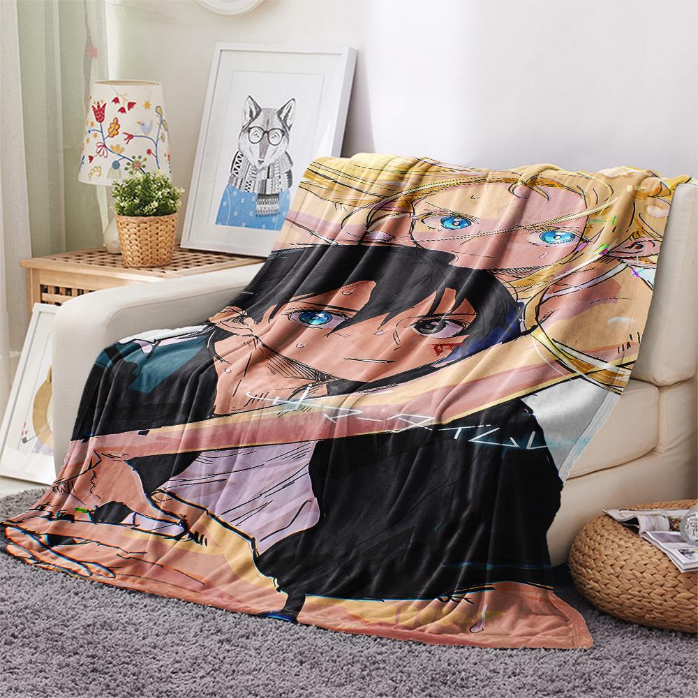 1PC Summer time Rendering Print Flannel Blanket, High quality All Seasons, Home Decor, Warmth and Comfort, Perfect for Christmas Gifts
