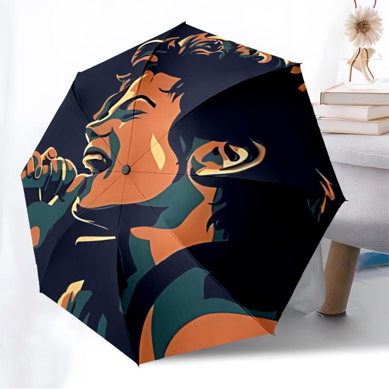 1pc Michael Joseph Jackson Automatic Folding Umbrella, Portable Collapsible Design, Casual Outdoor Accessory L1127023