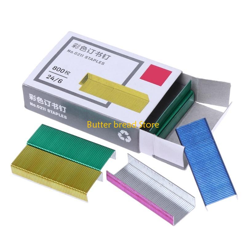 W89C 800Pcs/Box 12mm for Creative Colorful Metal for Staples Office School Binding
