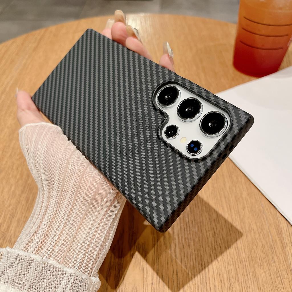 Carbon Fiber Texture Magnetic For Magsafe Case For Samsung S25 S24 S23 S22 Ultra Note 20 10 Plus Matte Ultra-Thin Hard PC Cover