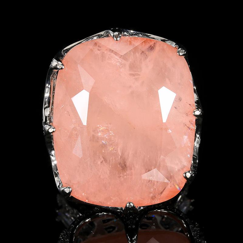 Schmuckset Halskette Ring Morgan Rosa Kostbar Fett Rechteckig Modisch Leichter Luxus Bankett Damen Accessoires