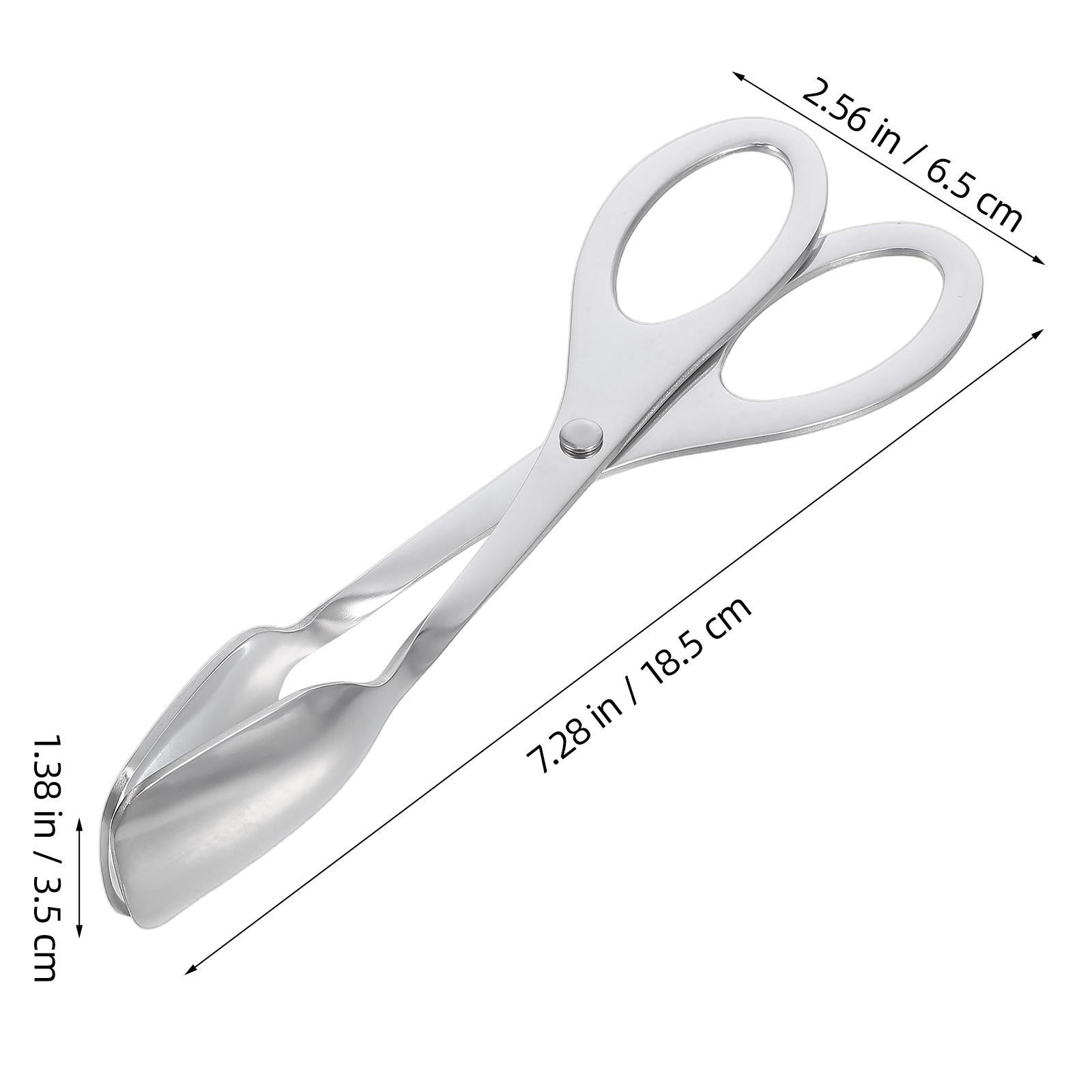 

Stainless Steel Food Tongs Scissor Type Non-Slip Grip For Kitchen Cooking Serving Multifunction Bread Egg Towel Cheese серебряный