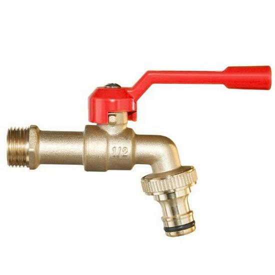 Outdoor Brass Double-Spout Garden Faucet for Balcony or Mop Sink