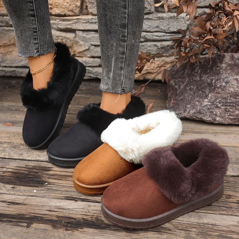 Fashion 2025 Winter Warm Women's Thick Bottom Snow Boots Large Size Fleece Lined Low Cut Warm Versatile Cotton Shoes Women Ankle Boots