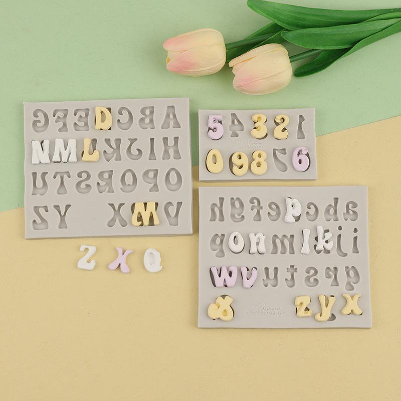 3D Buchstaben Zahlen Silikon Fondantformen Schokoladenkuchenformen Kuchendekoration DIY Werkzeuge Gelee Kekse Backen Druckform