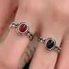 Ventfille Copper Zircon Fish Ring For Women Vintage Pattern Classic Double Layers Fashion Jewelry Gift Dropshipping