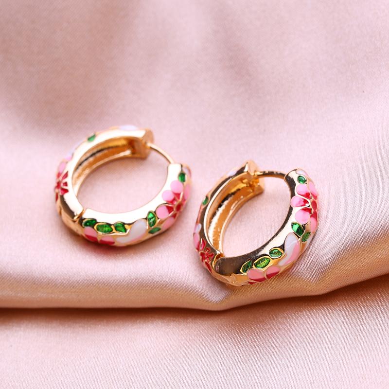 KNIKOO Boucles d'oreilles à Clip rond pour femmes, bijoux à fleurs à la mode, cadeaux de fête de mariage