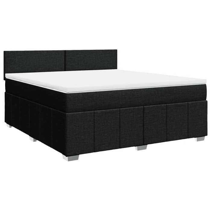 VidaXL Slat Bed Base with Mattress Black 180x200 Cm Fabric 3287142