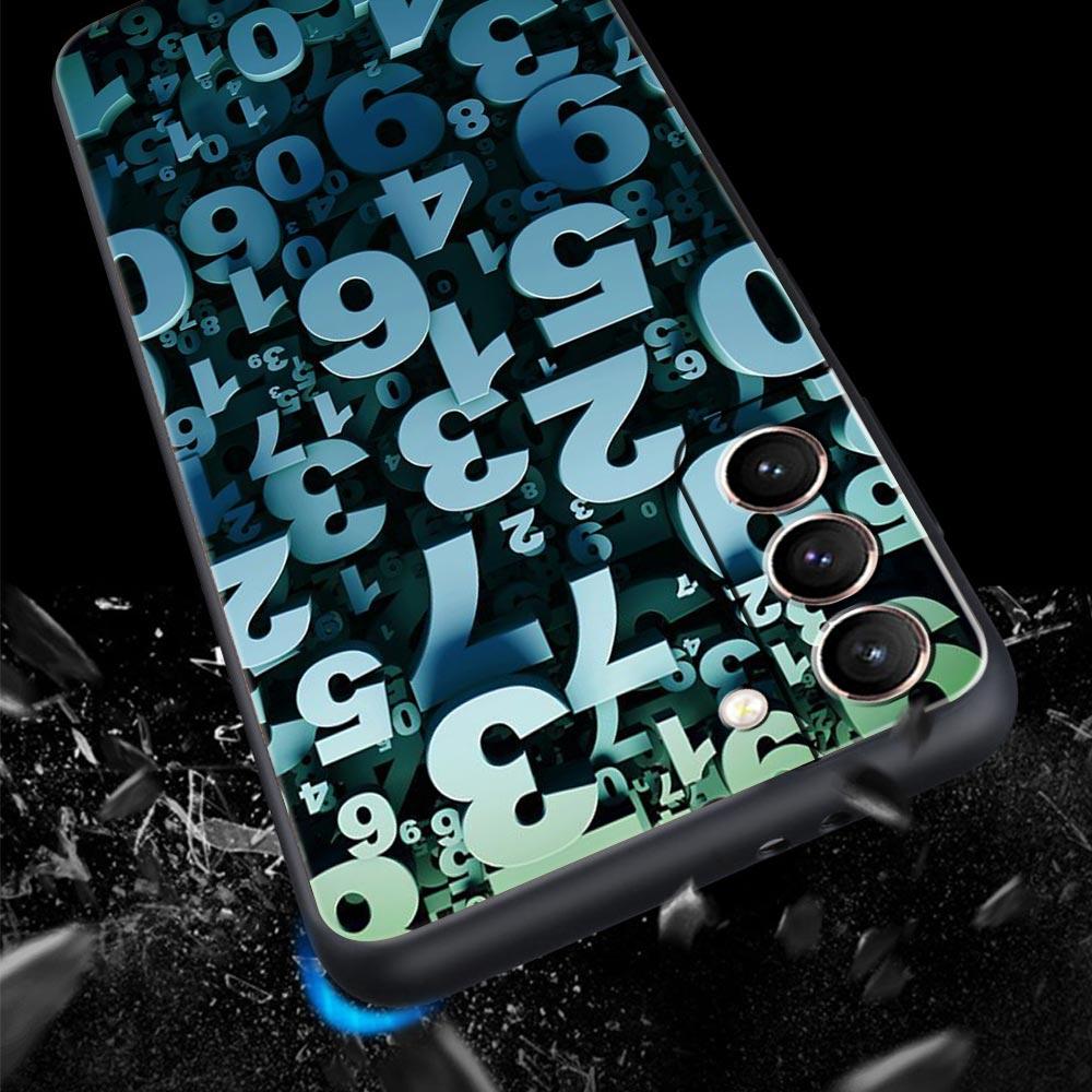 Number Pattern Phone Case for Samsung Galaxy S26 S25 S24 S23 S22 S20 S21 FE Ultra S25 Edge Plus 5G Soft TPU Cover Fundas Capas
