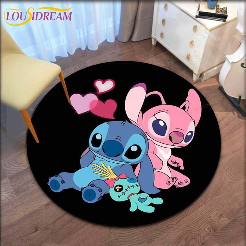 Cartoon Stitch Round Carpet for Living Room Carpet Floor Rug Bath Mat Bedroom Carpet for Children's Room Doormat